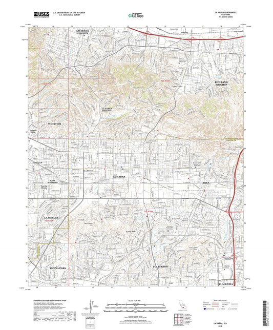 La Habra California US Topo Map Image