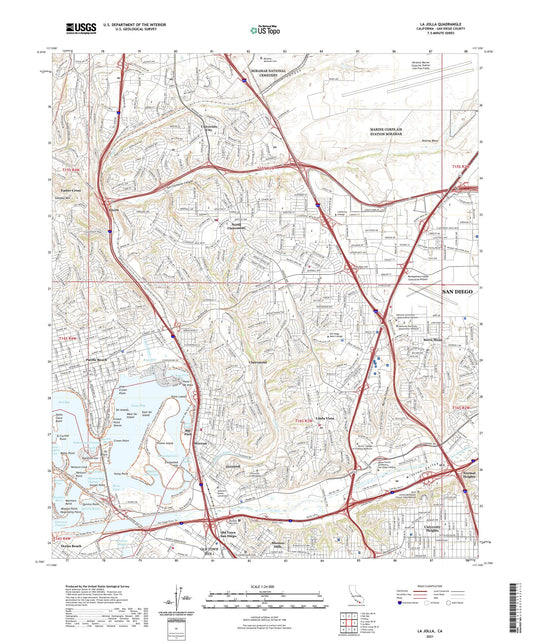 La Jolla California US Topo Map Image