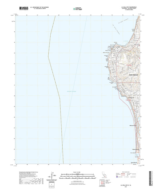 La Jolla OE W California US Topo Map Image