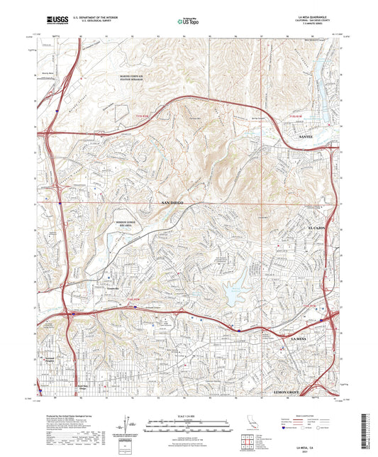 La Mesa California US Topo Map Image