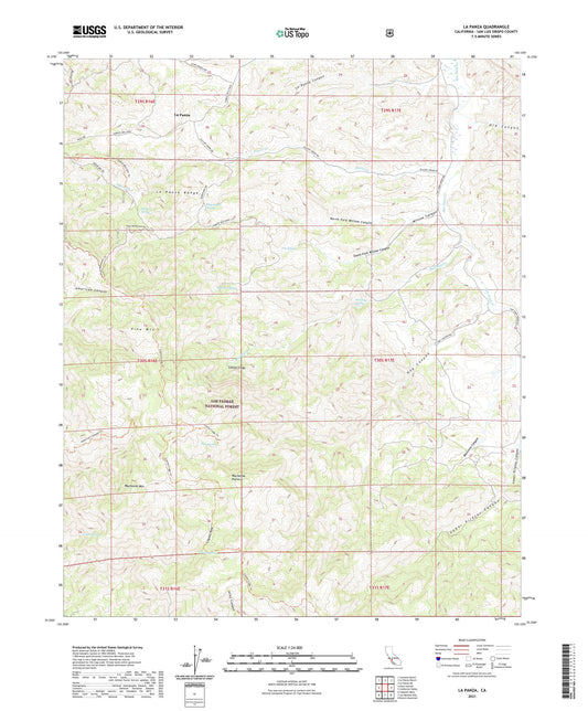 La Panza California US Topo Map Image