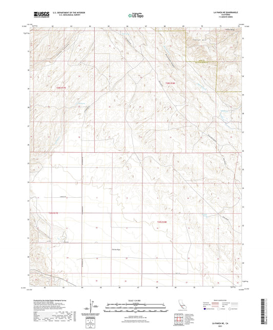 La Panza NE California US Topo Map Image