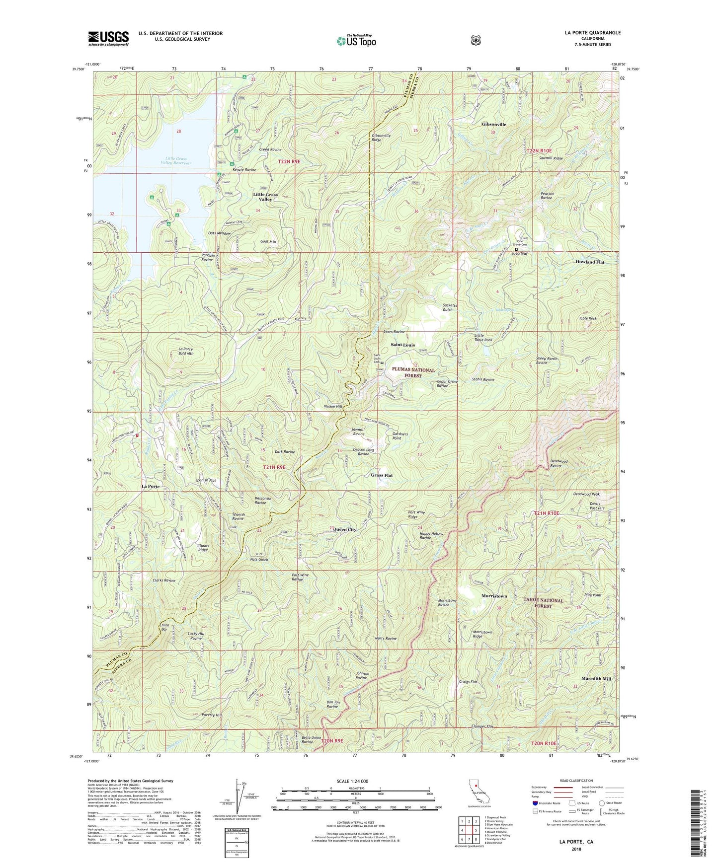 La Porte California US Topo Map Image
