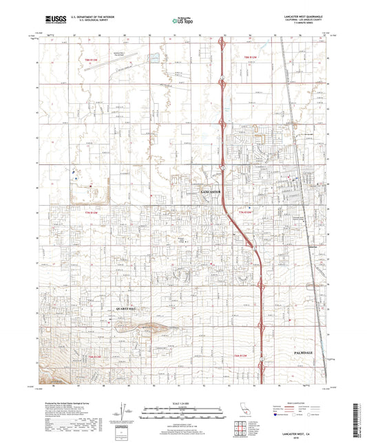Lancaster West California US Topo Map Image