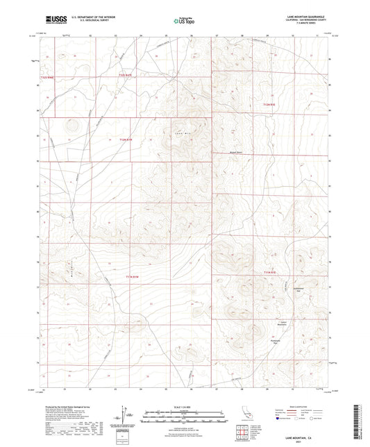 Lane Mountain California US Topo Map Image