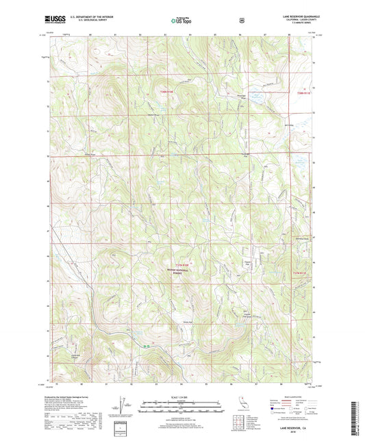 Lane Reservoir California US Topo Map Image