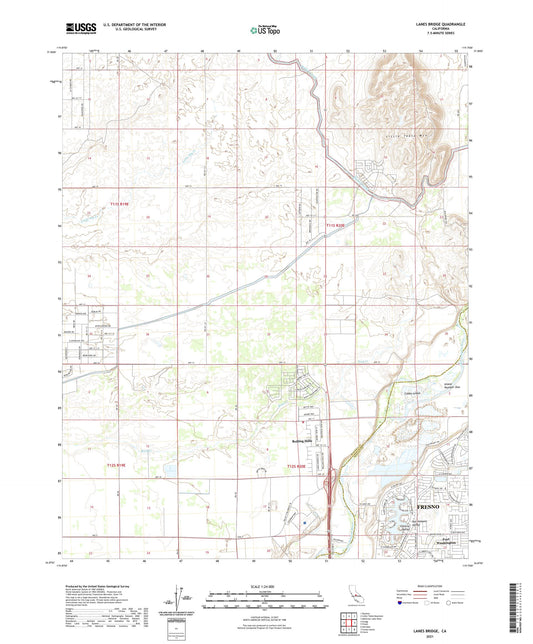 Lanes Bridge California US Topo Map Image