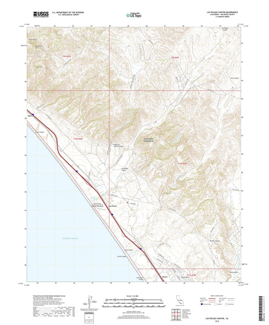 Las Pulgas Canyon California US Topo Map Image