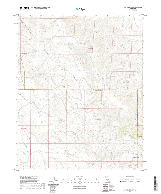 Las Yeguas Ranch California US Topo Map Image