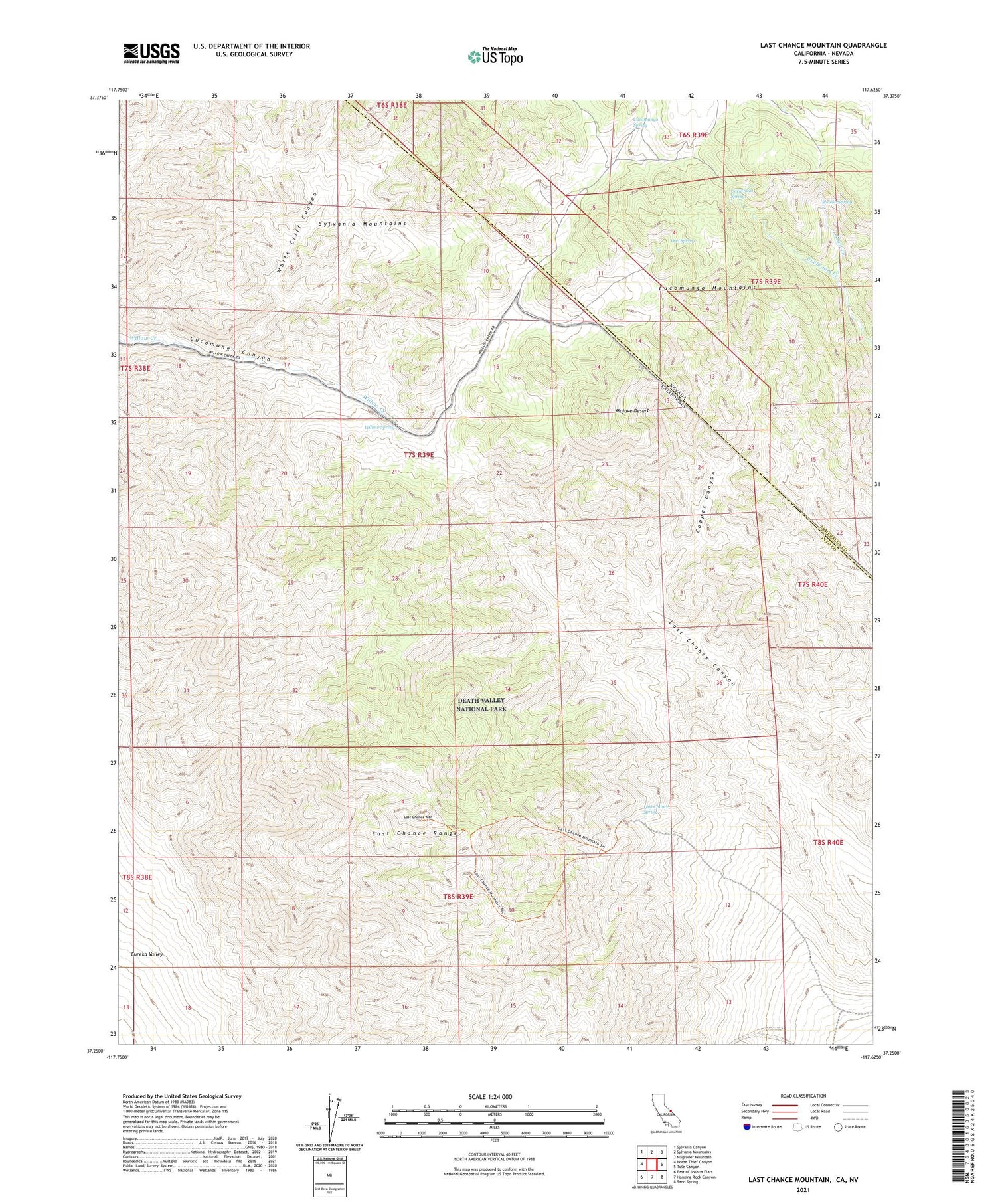 Last Chance Mountain California US Topo Map Image