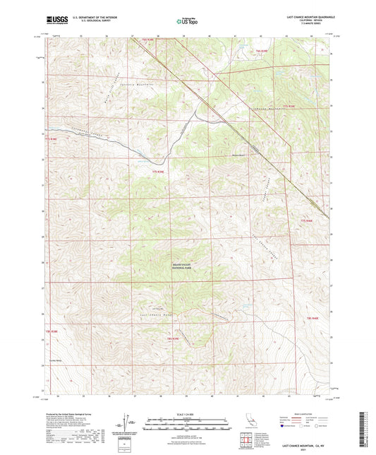Last Chance Mountain California US Topo Map Image