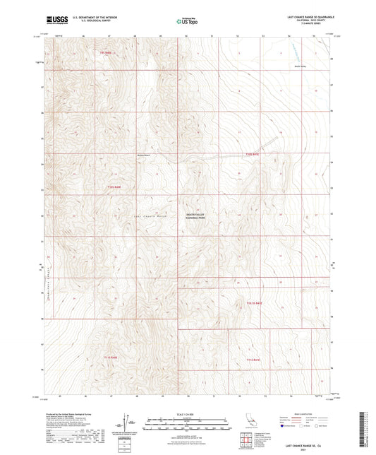 Last Chance Range SE California US Topo Map Image