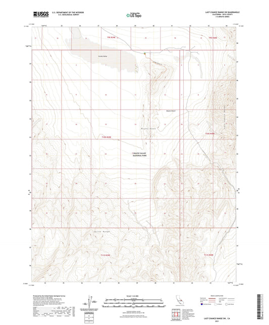 Last Chance Range SW California US Topo Map Image
