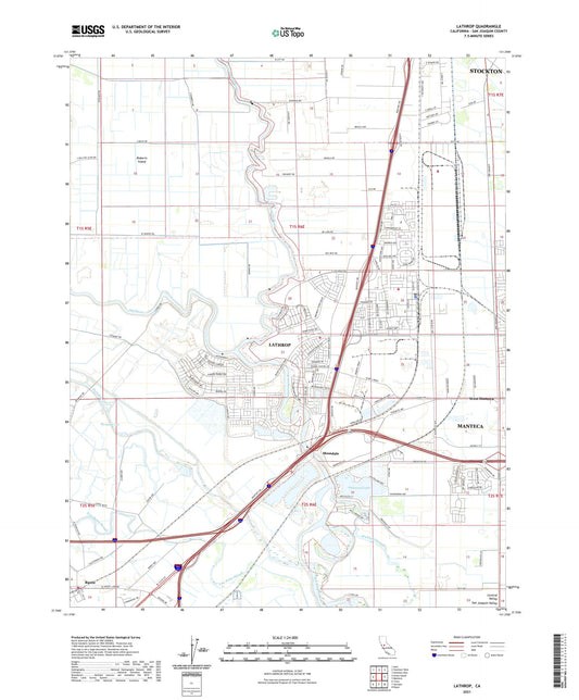 Lathrop California US Topo Map Image