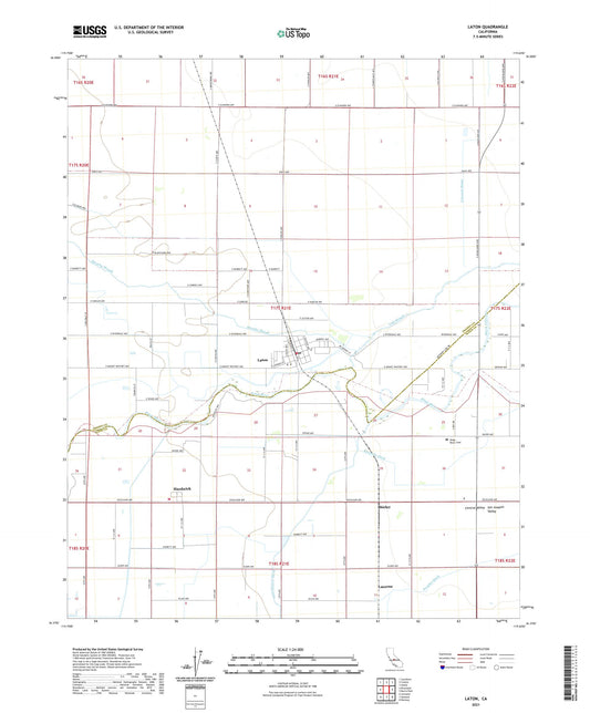 Laton California US Topo Map Image