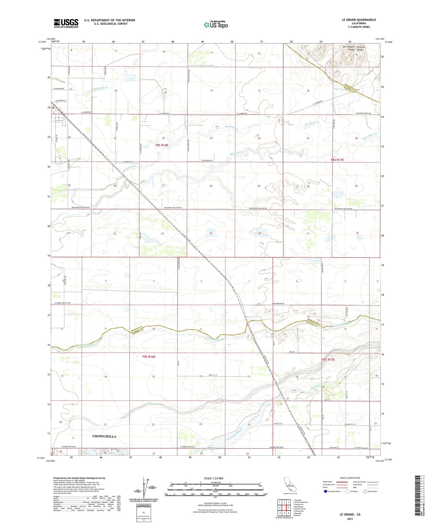 Le Grand California US Topo Map Image