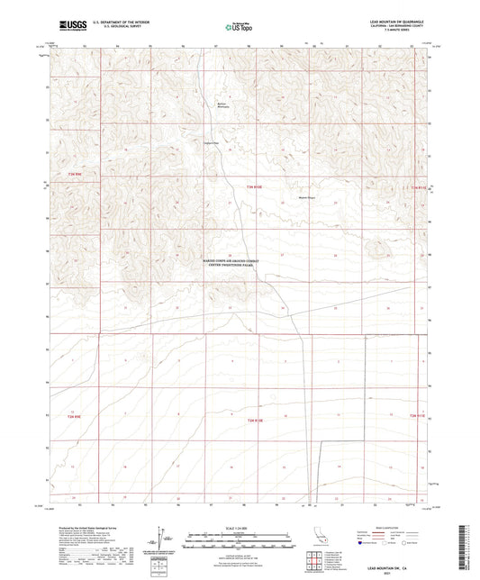 Lead Mountain SW California US Topo Map Image