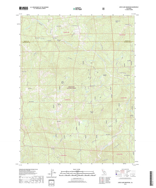 Leech Lake Mountain California US Topo Map Image