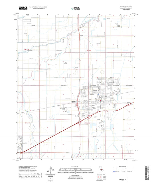 Lemoore California US Topo Map Image