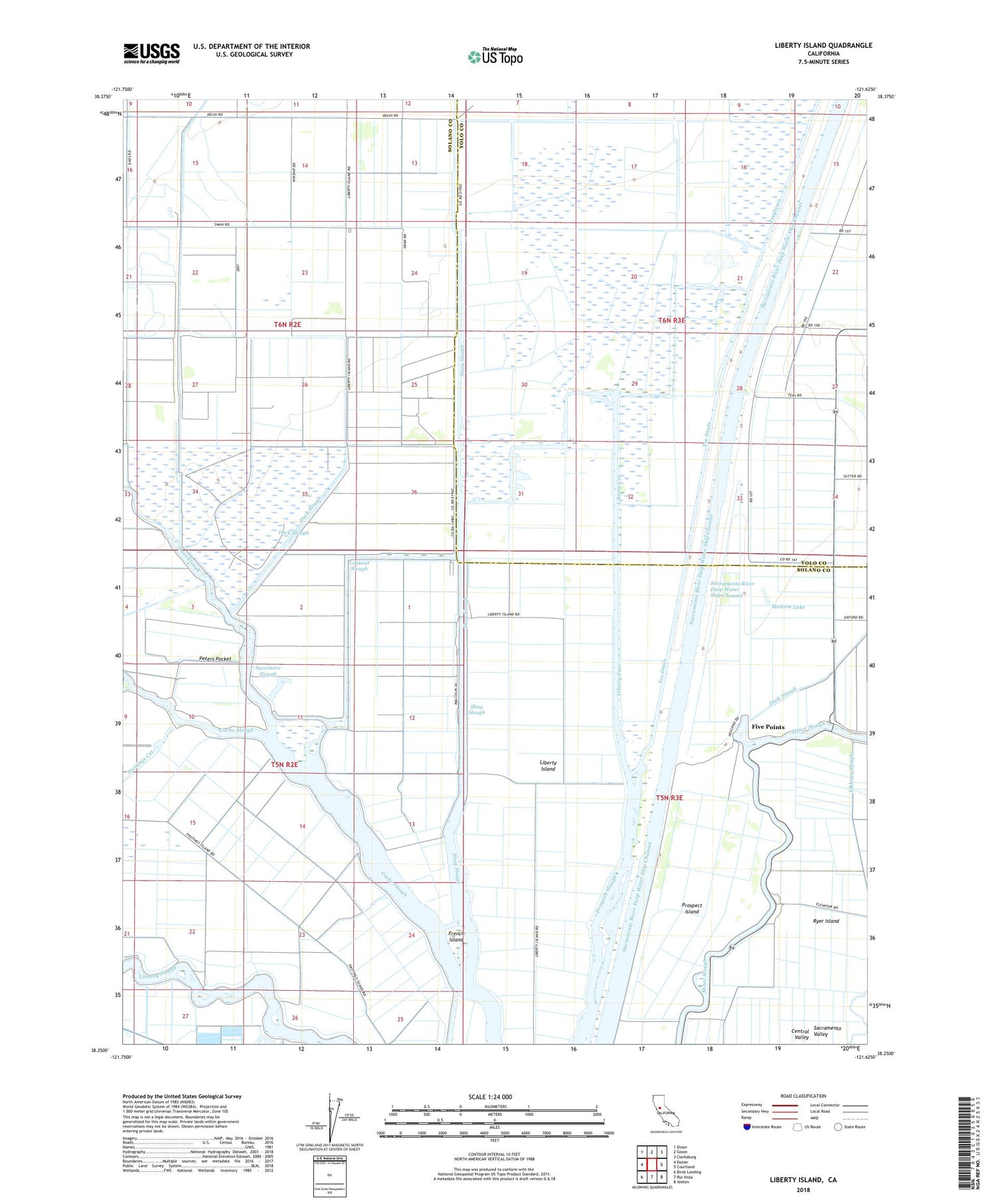 Liberty Island California US Topo Map Image