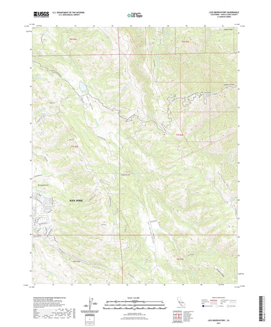 Lick Observatory California US Topo Map Image