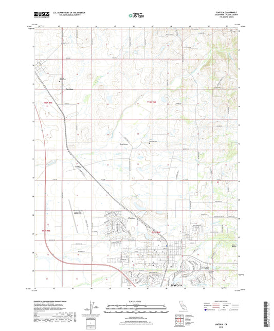 Lincoln California US Topo Map Image