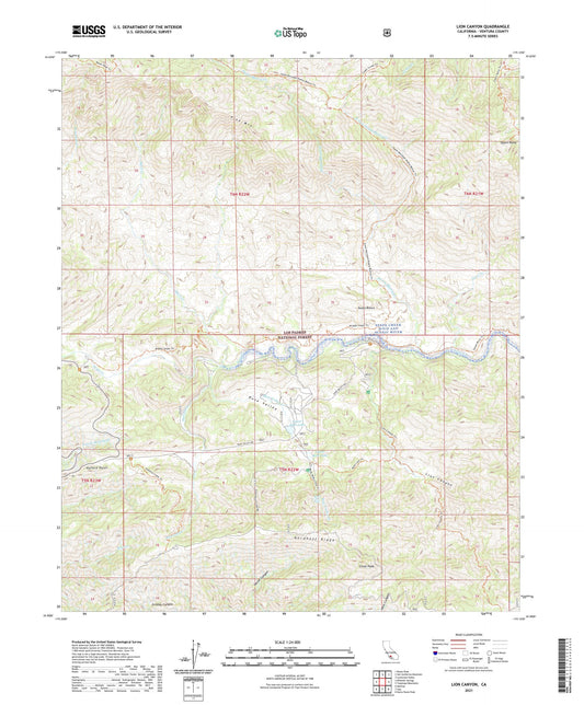 Lion Canyon California US Topo Map Image