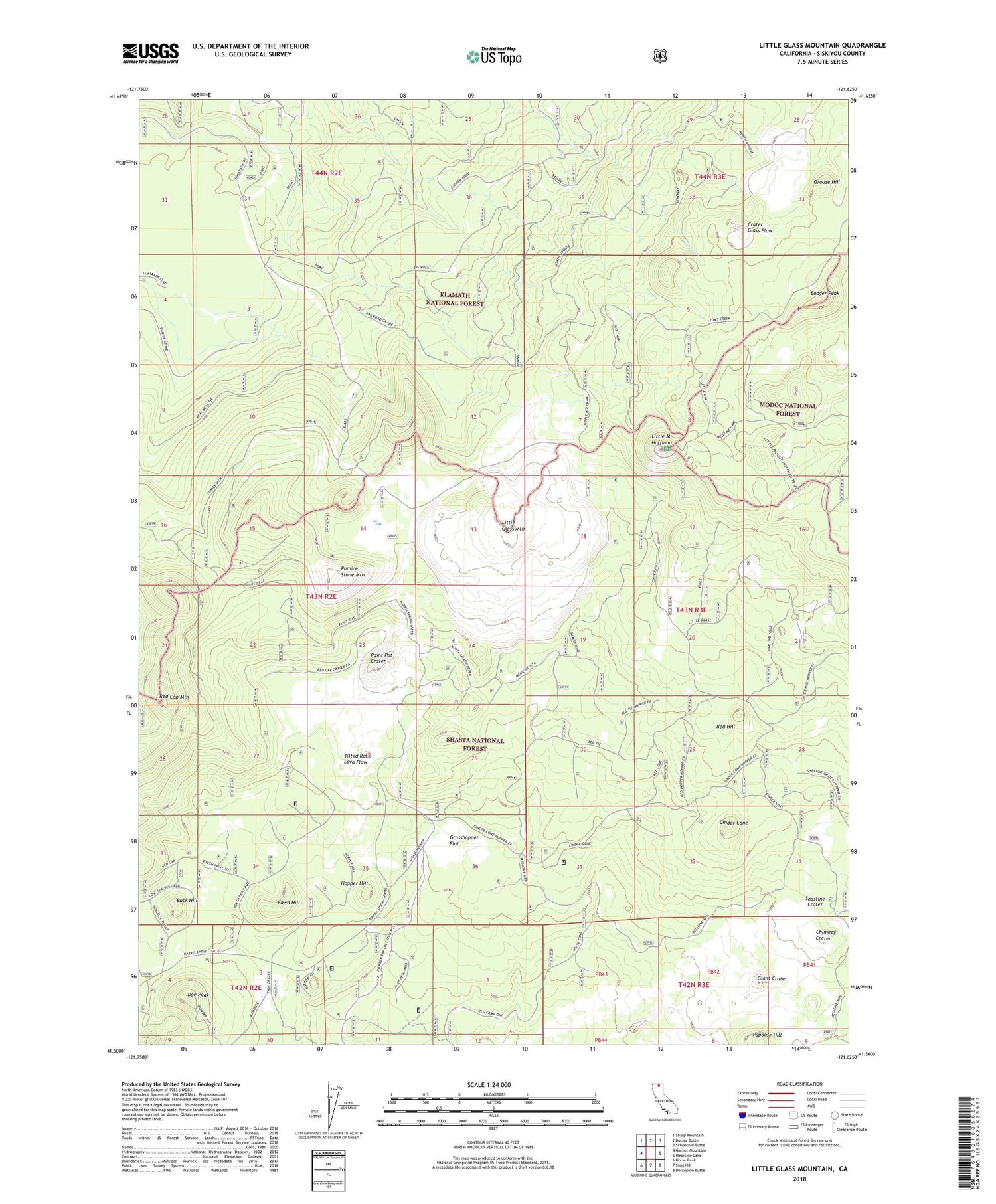 Little Glass Mountain California US Topo Map Image