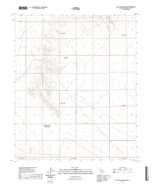 Little Mule Mountains California US Topo Map Image