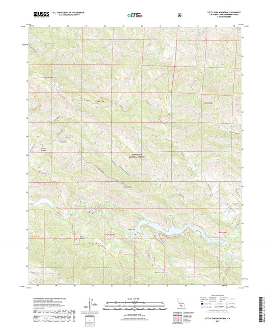 Little Pine Mountain California US Topo Map Image