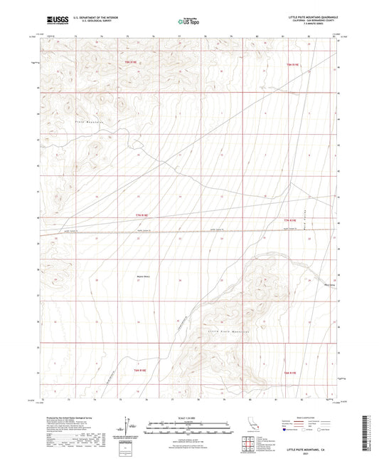 Little Piute Mountains California US Topo Map Image