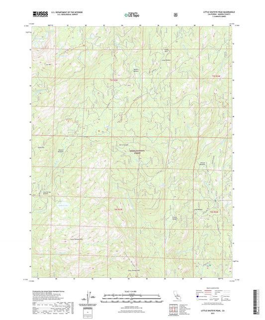 Little Shuteye Peak California US Topo Map Image