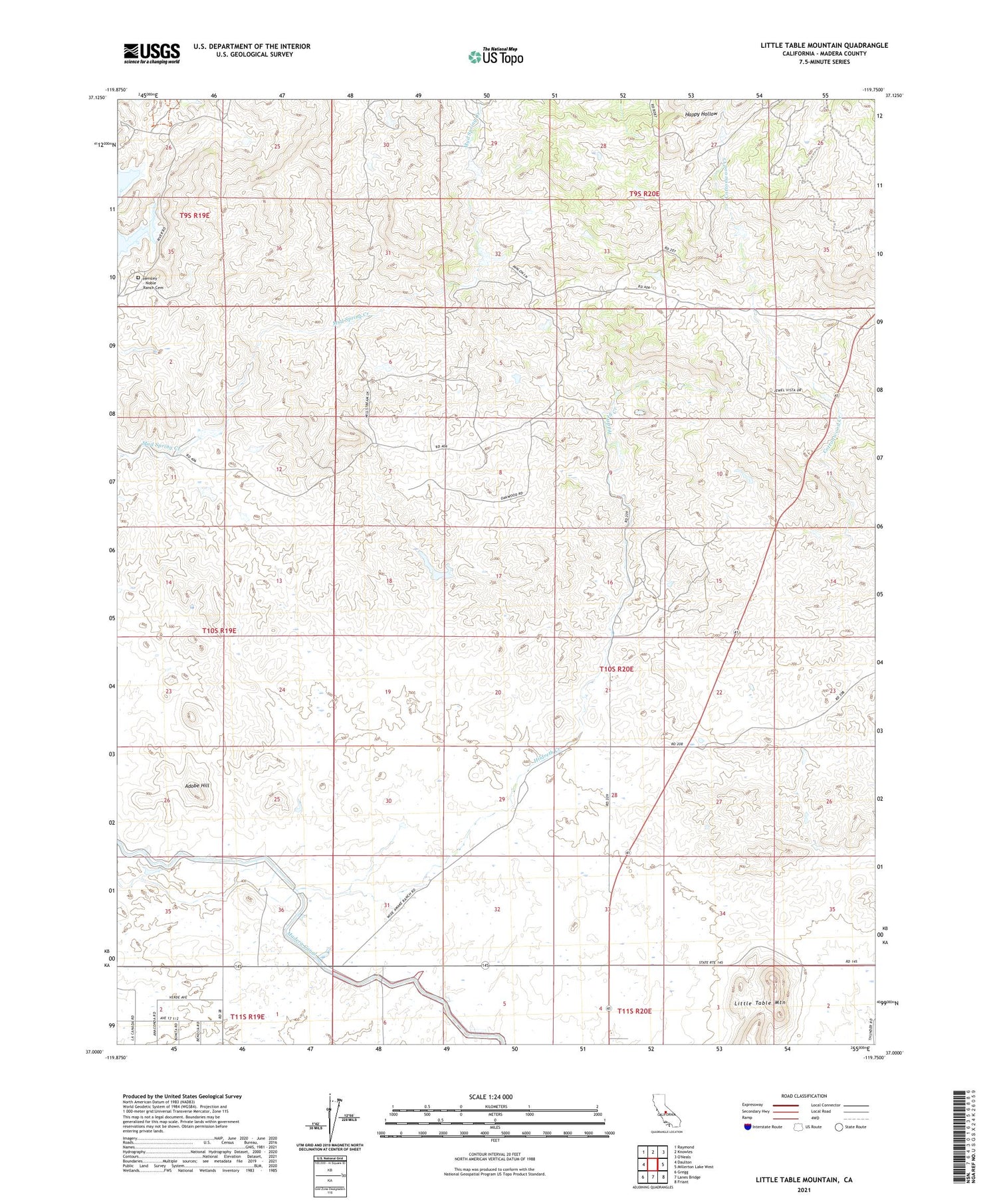 Little Table Mountain California US Topo Map Image