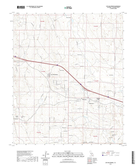 Live Oak Springs California US Topo Map Image