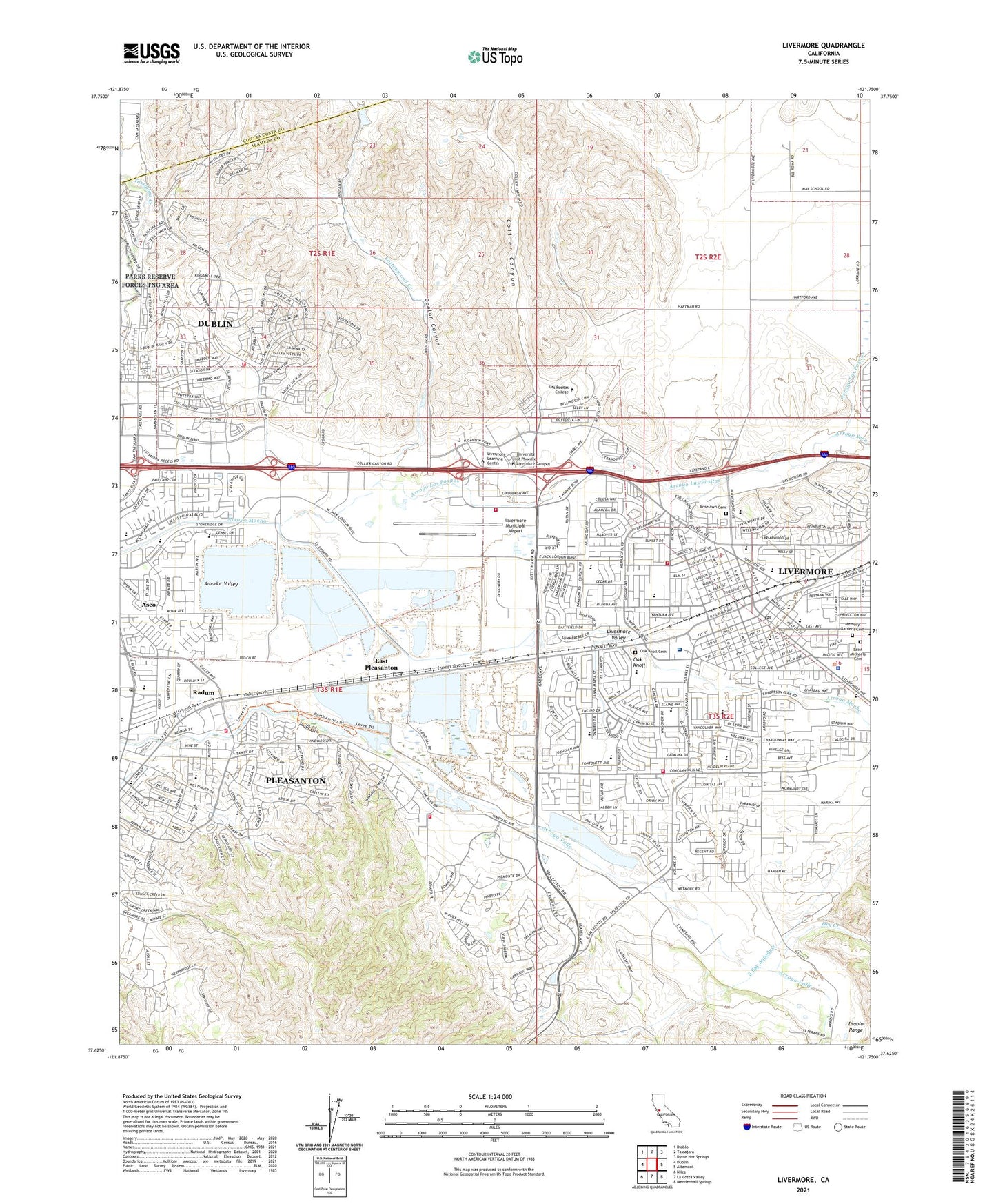 Livermore California US Topo Map Image