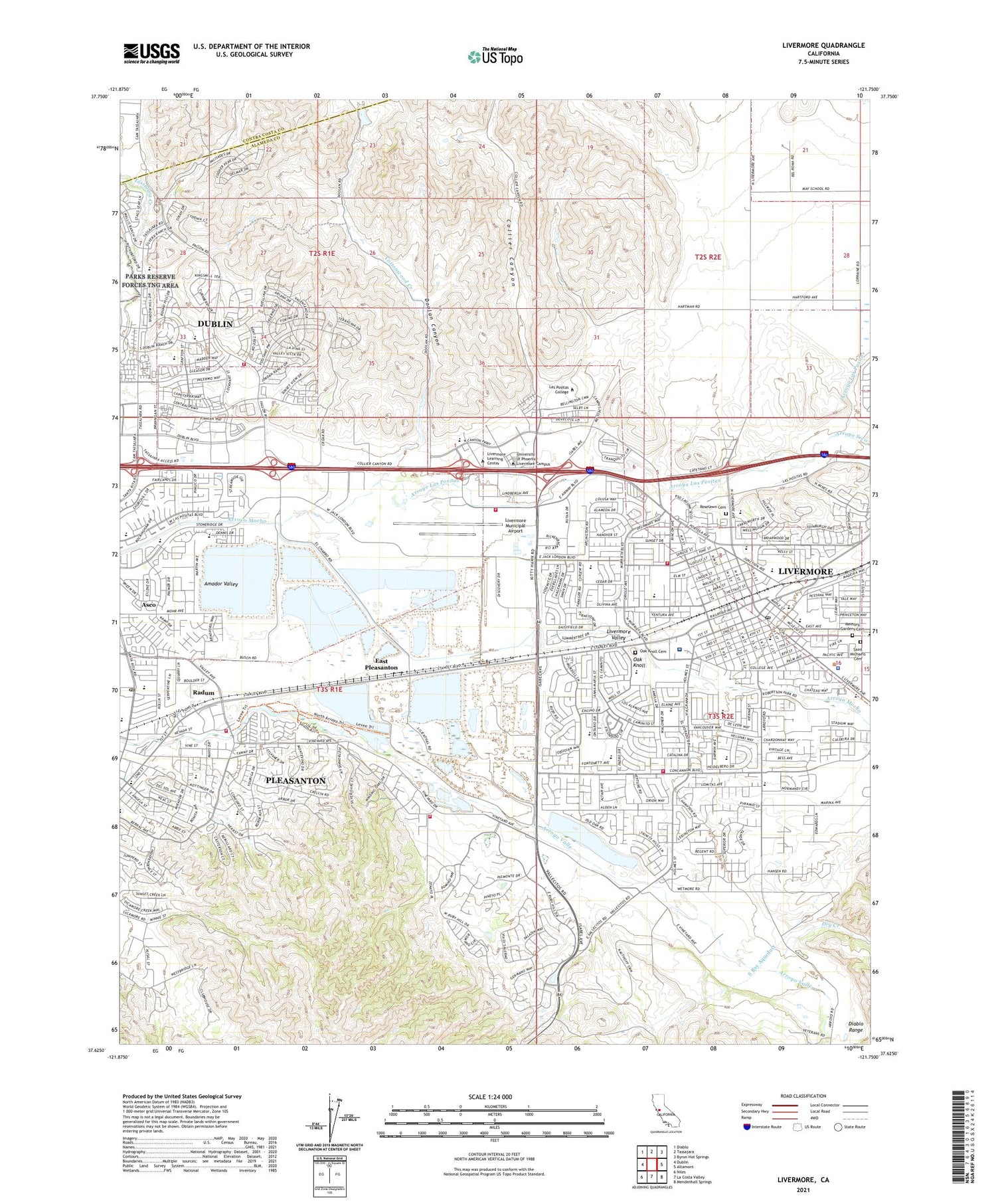 Livermore California US Topo Map Image