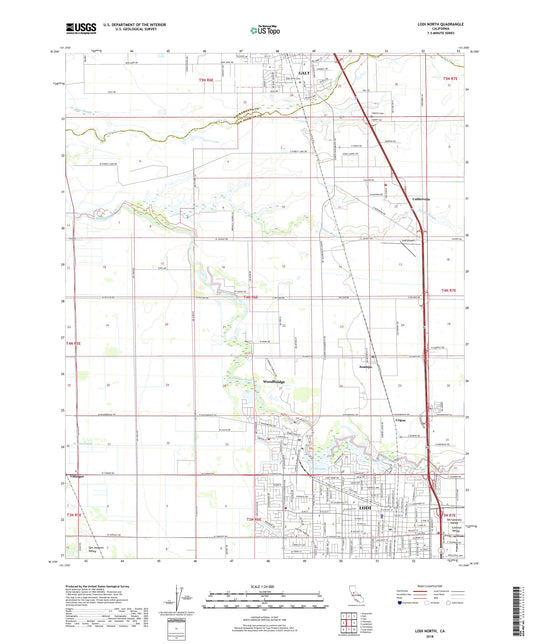 Lodi North California US Topo Map Image