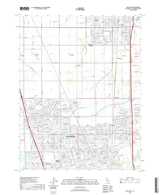Lodi South California US Topo Map Image
