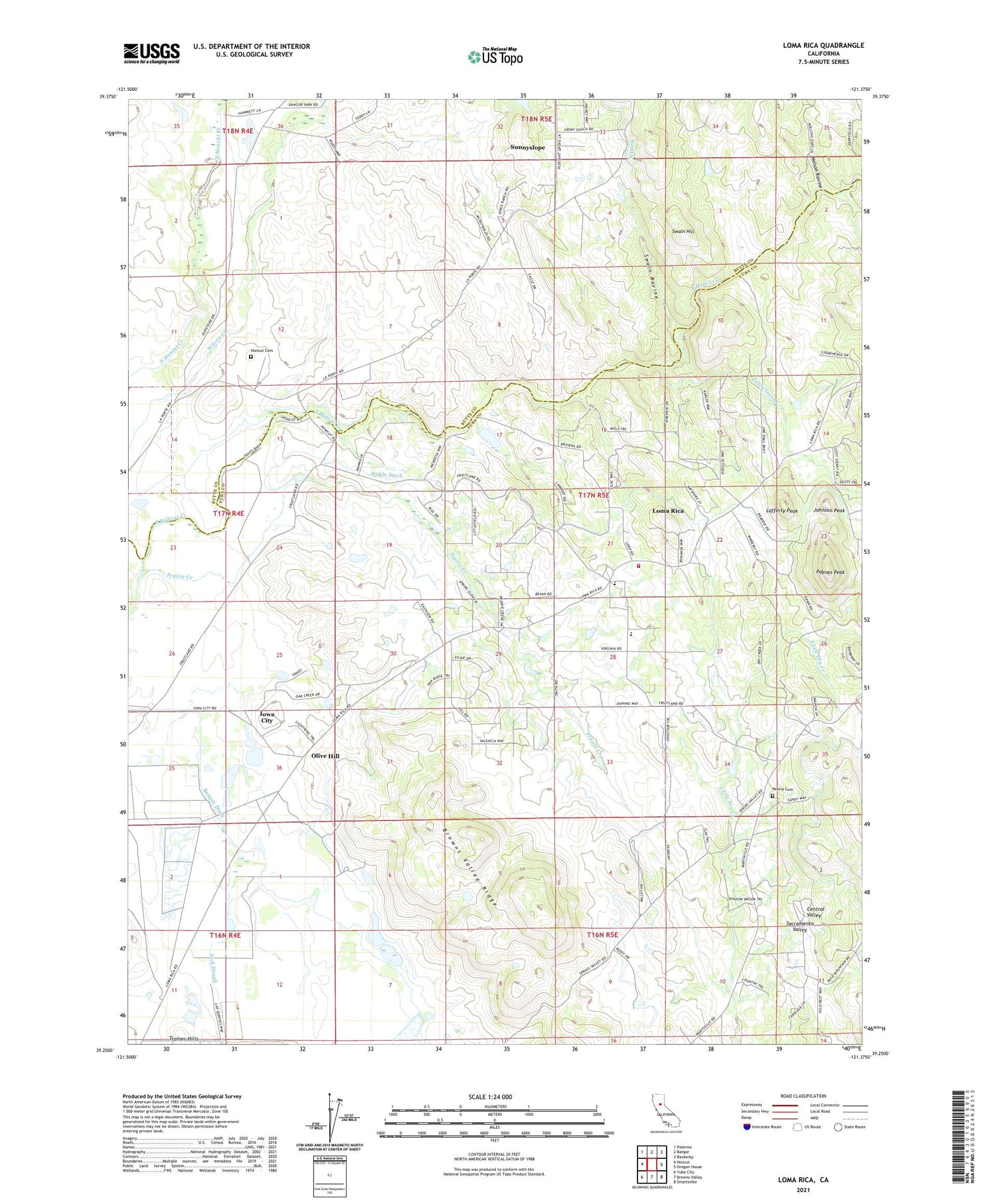 Loma Rica California US Topo Map Image