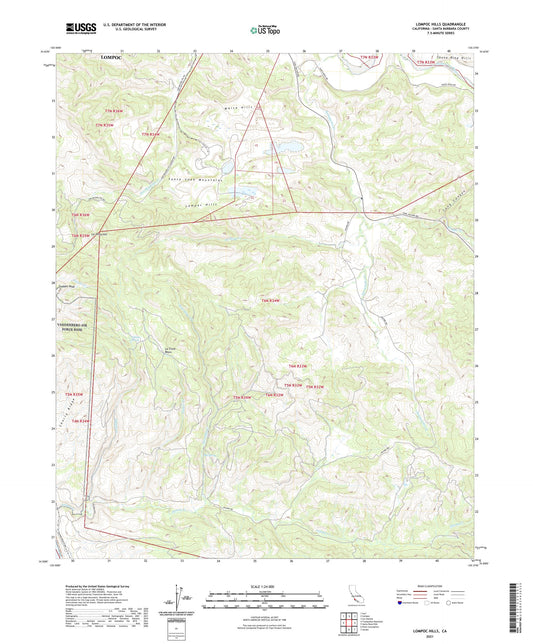 Lompoc Hills California US Topo Map Image