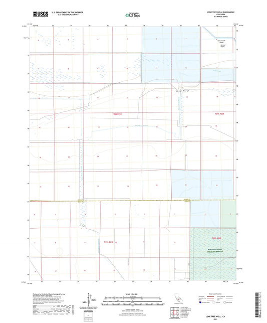 Lone Tree Well California US Topo Map Image
