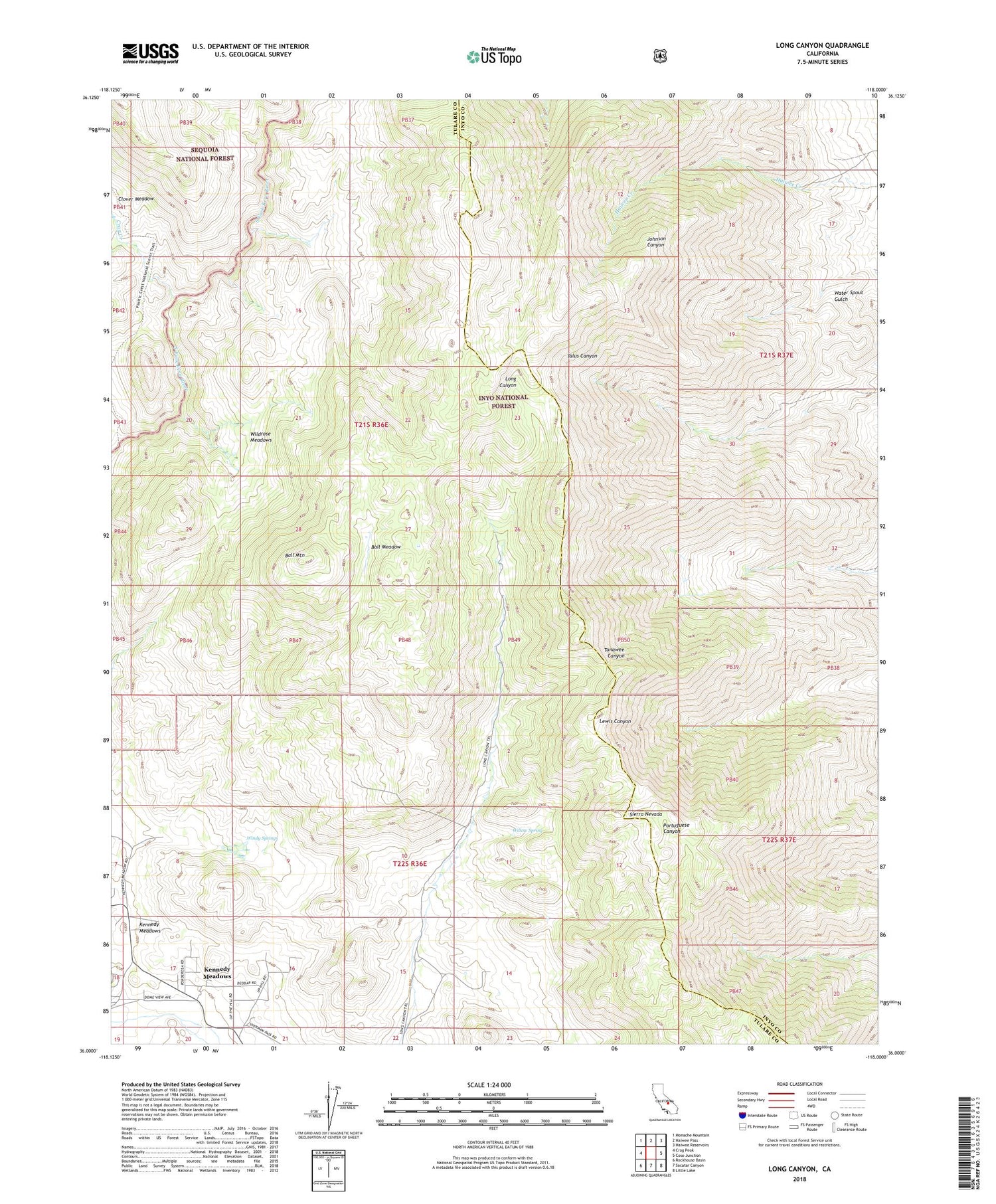 Long Canyon California US Topo Map Image