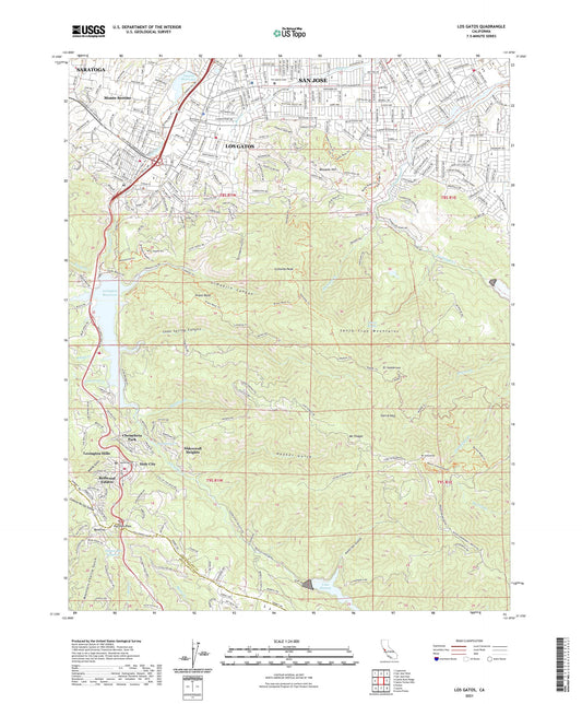 Los Gatos California US Topo Map Image