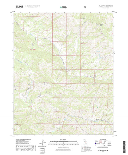 Los Machos Hills California US Topo Map Image