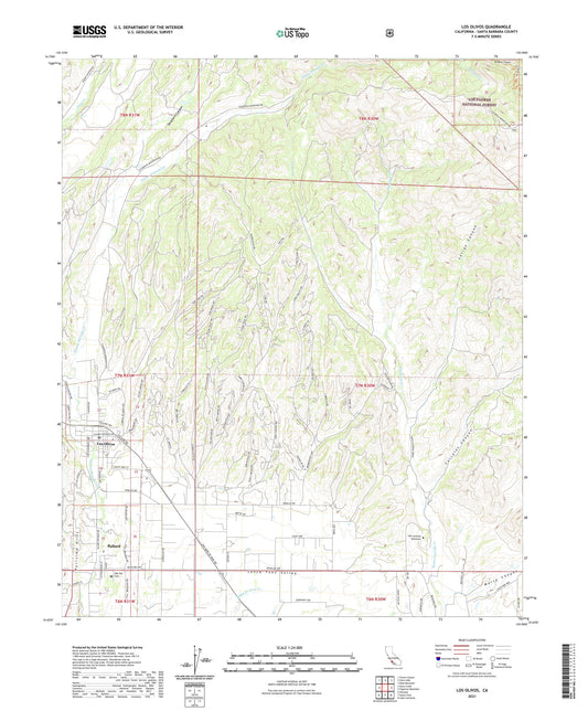 Los Olivos California US Topo Map Image