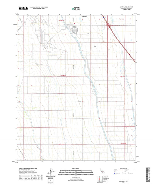 Lost Hills California US Topo Map Image