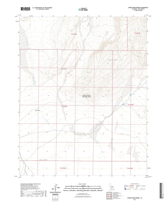 Lower Warm Springs California US Topo Map Image