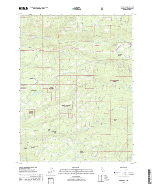 Lyonsville California US Topo Map Image