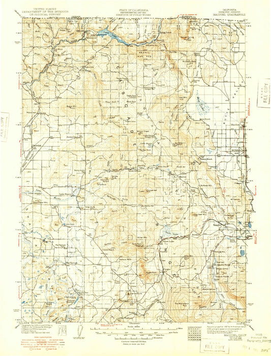 Historic 1941 MacDoel California 30'x30' Topo Map Image