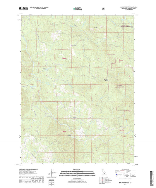 Mad River Buttes California US Topo Map Image